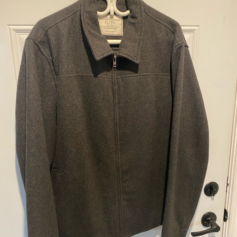 Men's Gray Peacoat Jacket